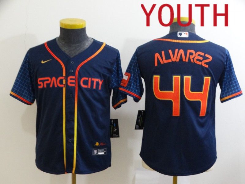 Youth Houston Astros #44 Alvarez Blue City Edition Game Nike 2022 MLB Jersey->women mlb jersey->Women Jersey